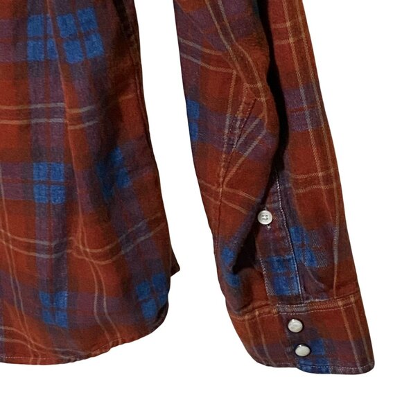 Lucky Brand Mens Plaid Pearl Snap Shirt L Country Western Cowboy Rodeo Work Wear - Picture 6 of 10